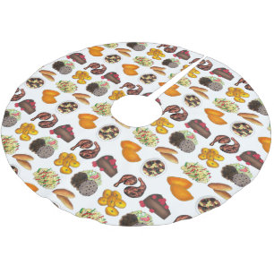 Jamaican Foods Caribbean Island Cuisine Print Brushed Polyester Tree Skirt