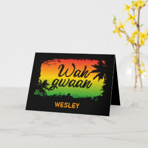 Jamaican Friends Wah Gwaan Rasta Flag Card
