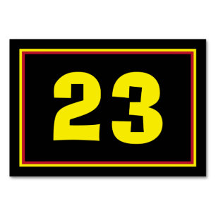 Jamaican Fun Vibrant Black Yellow Restaurant Table Number