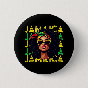 Jamaican Girl Jamaica Flag Proud Jamaican Women 6 Cm Round Badge