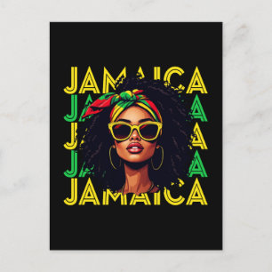 Jamaican Girl Jamaica Flag Proud Jamaican Women Postcard