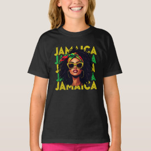 Jamaican Girl Jamaica Flag Proud Jamaican Women T-Shirt