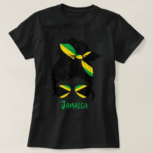 Jamaican Girl Jamaica girl Jamaica woman flag  T-Shirt (Design Front)