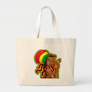 jamaican girl large tote bag