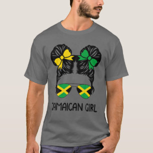 Jamaican Girl Messy Hair Jamaica Pride Patriotic G T-Shirt