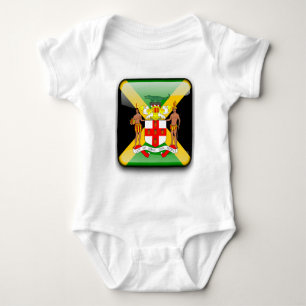 Jamaican glossy flag baby bodysuit