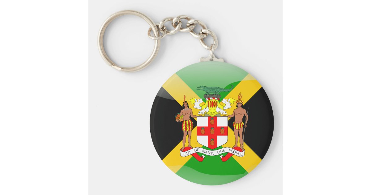 Jamaican glossy flag key ring Zazzle.co.uk