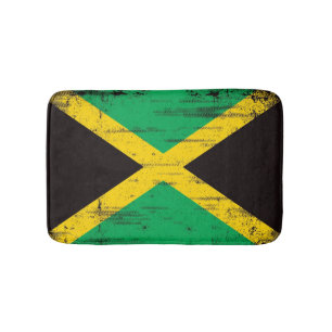 Jamaican Grunge Flag Bath Mat