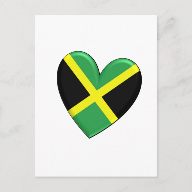 Jamaican Heart Flag Postcard (Front)