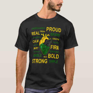 Jamaican Heart  For Proud Men And Women Of Jamaica T-Shirt