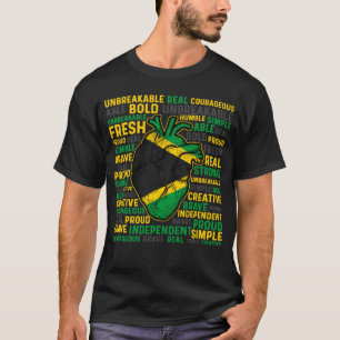 Jamaican Heart Proud Jamaica Flag Heritage Strong T-Shirt