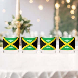 Jamaican Independence Day Jamaica National Flag Whiskey Glass