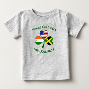 Jamaican Irish American Flags Shamrock Your Name Baby T-Shirt