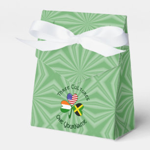 Jamaican Irish American Shamrock Flag Personalised Favour Box