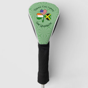 Jamaican Irish American Shamrock Flag Personalised Golf Head Cover