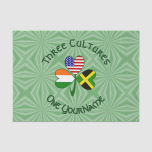 Jamaican Irish American Shamrock Flag Personalised Tissue Paper