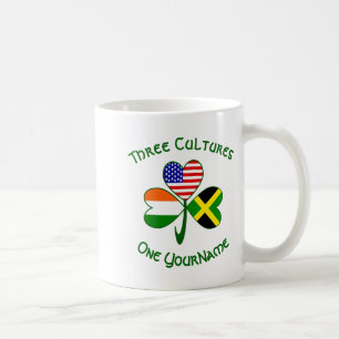 Jamaican Irish American Shamrock Flag Personalized Coffee Mug
