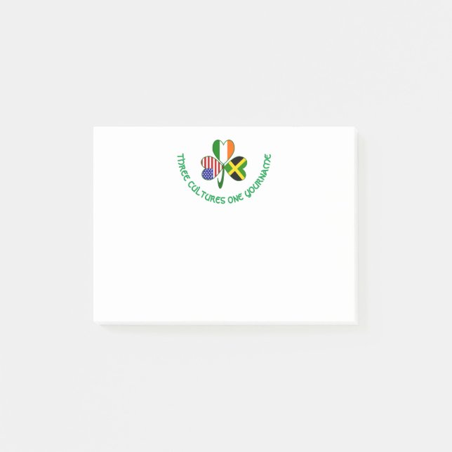 Jamaican Irish American Shamrock Personalised  Post-it Notes (Front)