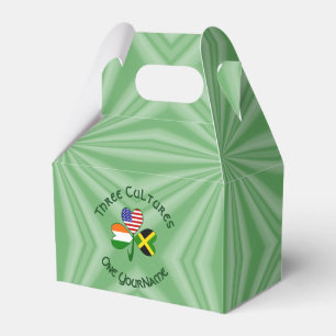 Jamaican Irish USA Flags Shamrock Personalised  Favour Box