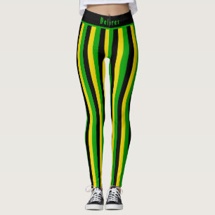 Jamaican Island Vibes Striped Leggings