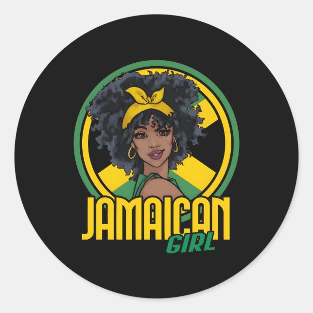 Jamaican Jamaica Flag Classic Round Sticker (Front)