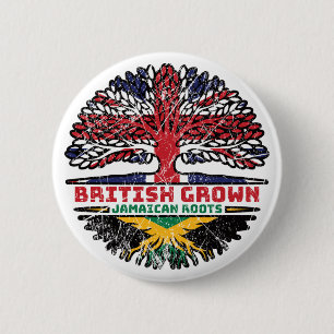 Jamaican Jamaica Uk United Kingdom British Tree 6 Cm Round Badge