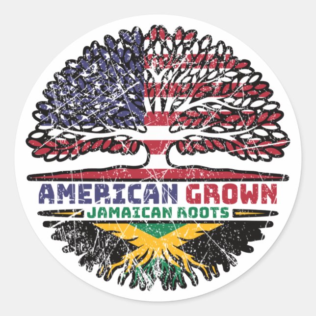 Jamaican Jamaica US American USA United States Classic Round Sticker (Front)