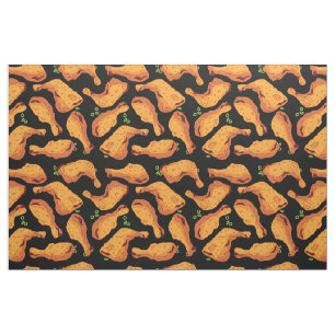 Jamaican Jerk Chicken Food Pattern Fabric