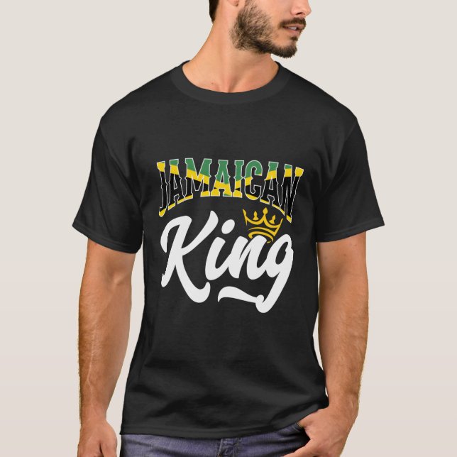 Jamaican King Jamaica Jamaican Jamaica Flag T-Shirt (Front)
