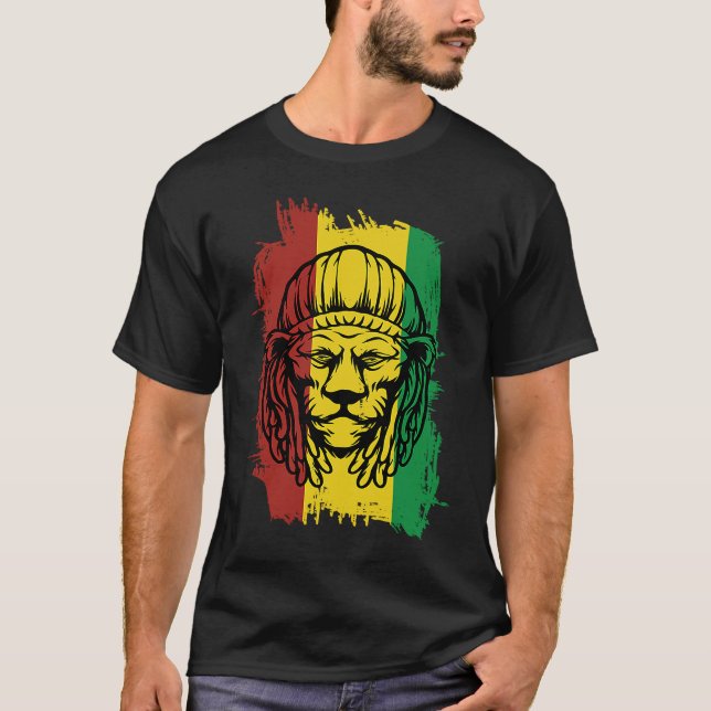 Jamaican Lion Multi Coloured T-Shirt (Front)