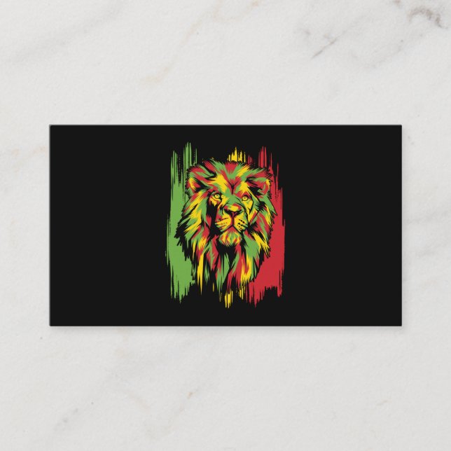 Jamaican Lion Rasta African Reggae Business Card (Front)