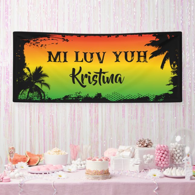 Jamaican Love You Wedding Anniversary Party Banner (Party)