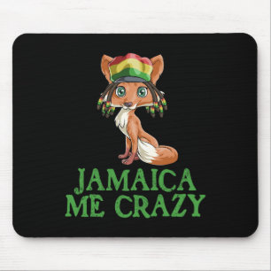 Jamaican Me Crazy Flag Fox T Shirt Hair Funny Regg Mouse Mat