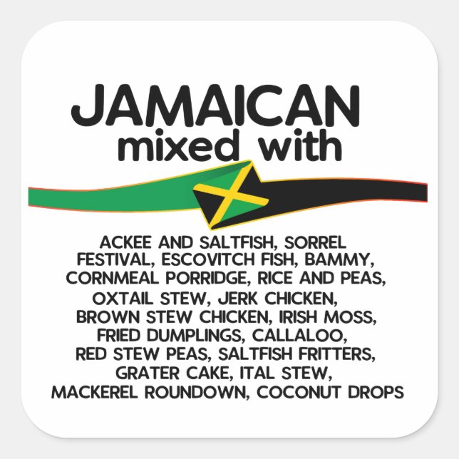 Jamaican Mixed With Jamaica Proud Group Square Sticker (Front)