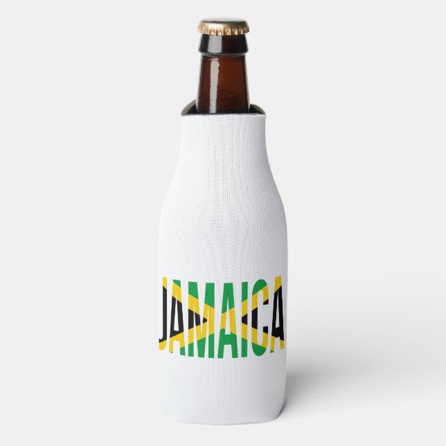 Jamaican Pride Flag Of Jamaica Bottle Cooler (Bottle Front)