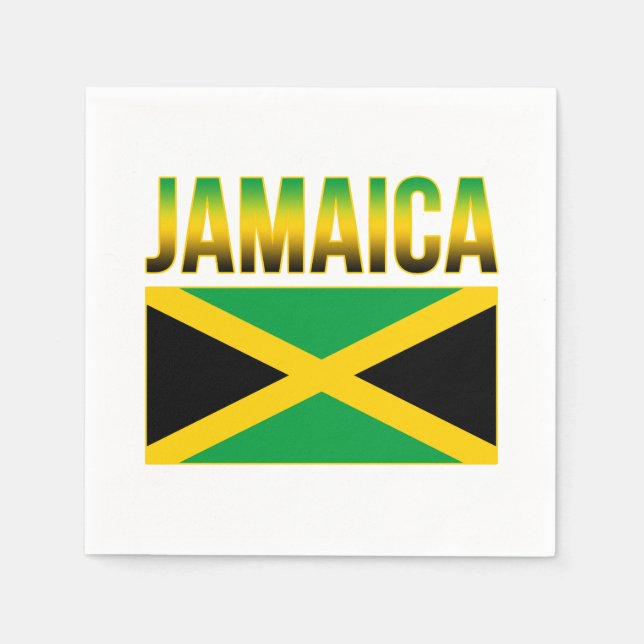 Jamaican Pride Flag Of Jamaica Napkin (Front)