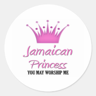 Jamaican Princess Classic Round Sticker
