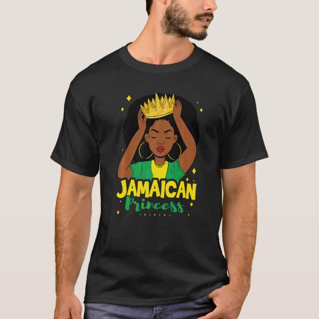 Jamaican Princess With A Crown T-Shirt (Front)