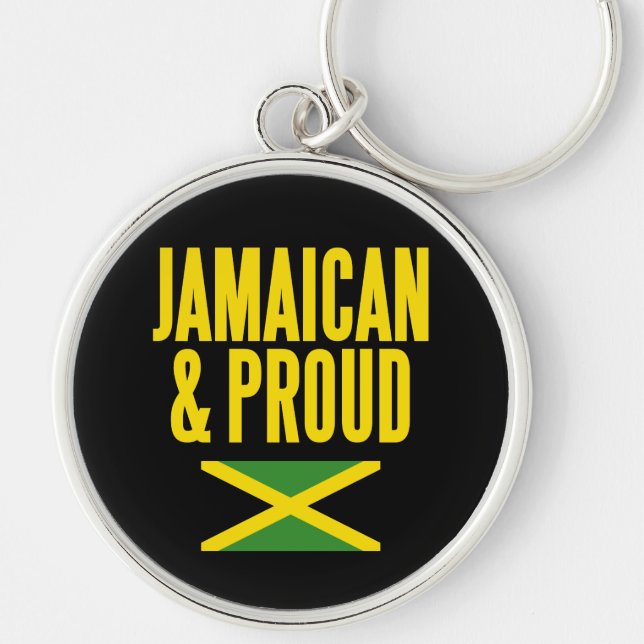 Jamaican & Proud Jamaica Flag Key Ring (Front)