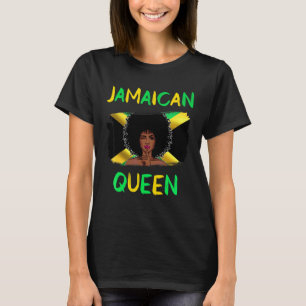 Jamaican Queen Jamaica Flag Jamaican Girl Pride T-Shirt