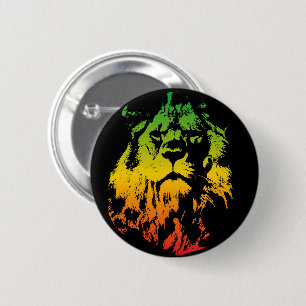 Jamaican Rasta Flag Coloured Lion 6 Cm Round Badge