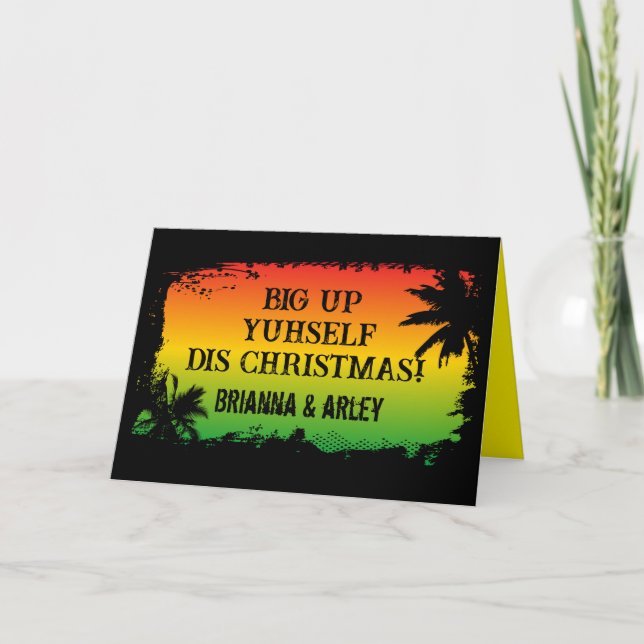 Jamaican Rasta Patois Happy Christmas Card (Front)