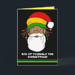 Jamaican Rasta Santa Merry Christmas Card<br><div class="desc">BIG UP YUHSELF DIS CHRISTMAS! Rasta santa claus MERRI KRISMUSS Christmas card. All text is customisable front and inside so you can create your own unique Christmas cards for friends and family</div>