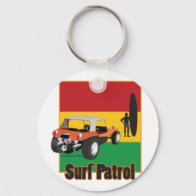 Jamaican Rasta Surfpatrol Buggy Key Ring (Front)