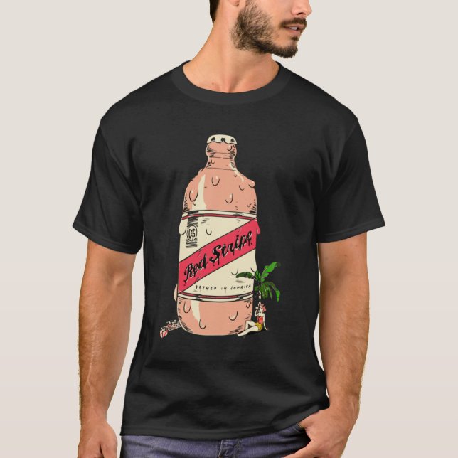 Jamaican Red Stripe Beer  Fitted  T-Shirt (Front)