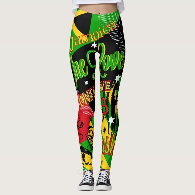 Jamaican Reggae Rasta Leggings (Front)
