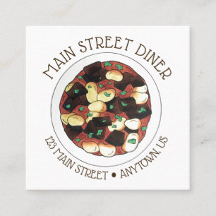 Jamaican Restaurant Oxtail and Broad Beans Stew Square Business Card