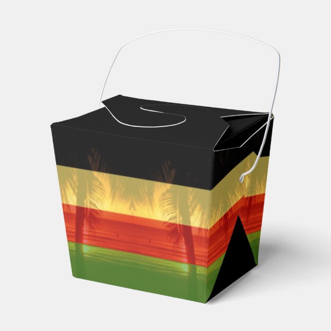 Jamaican Restaurant Rasta Jamaica Beach Palm Tree Favour Box (Front Side)