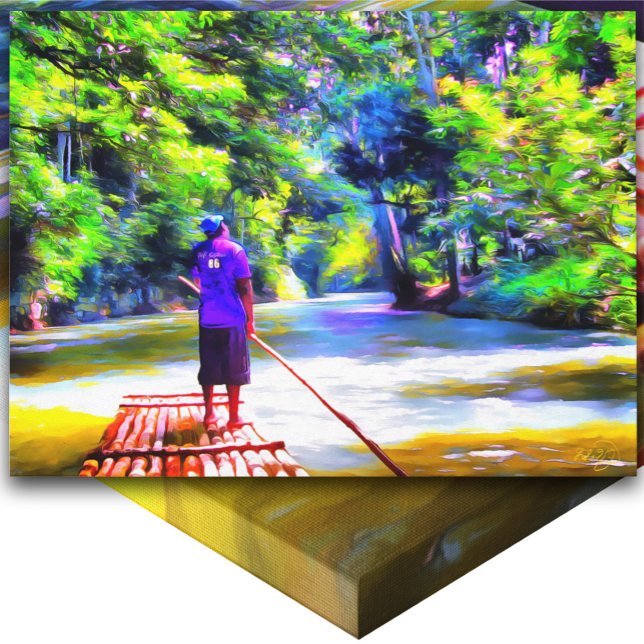 Jamaican River Raft Ride J001 Art Canvas Print (Creator Uploaded)