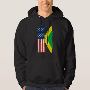 Jamaican Roots Usa Flag Heritage Half Jamaica Amer Hoodie